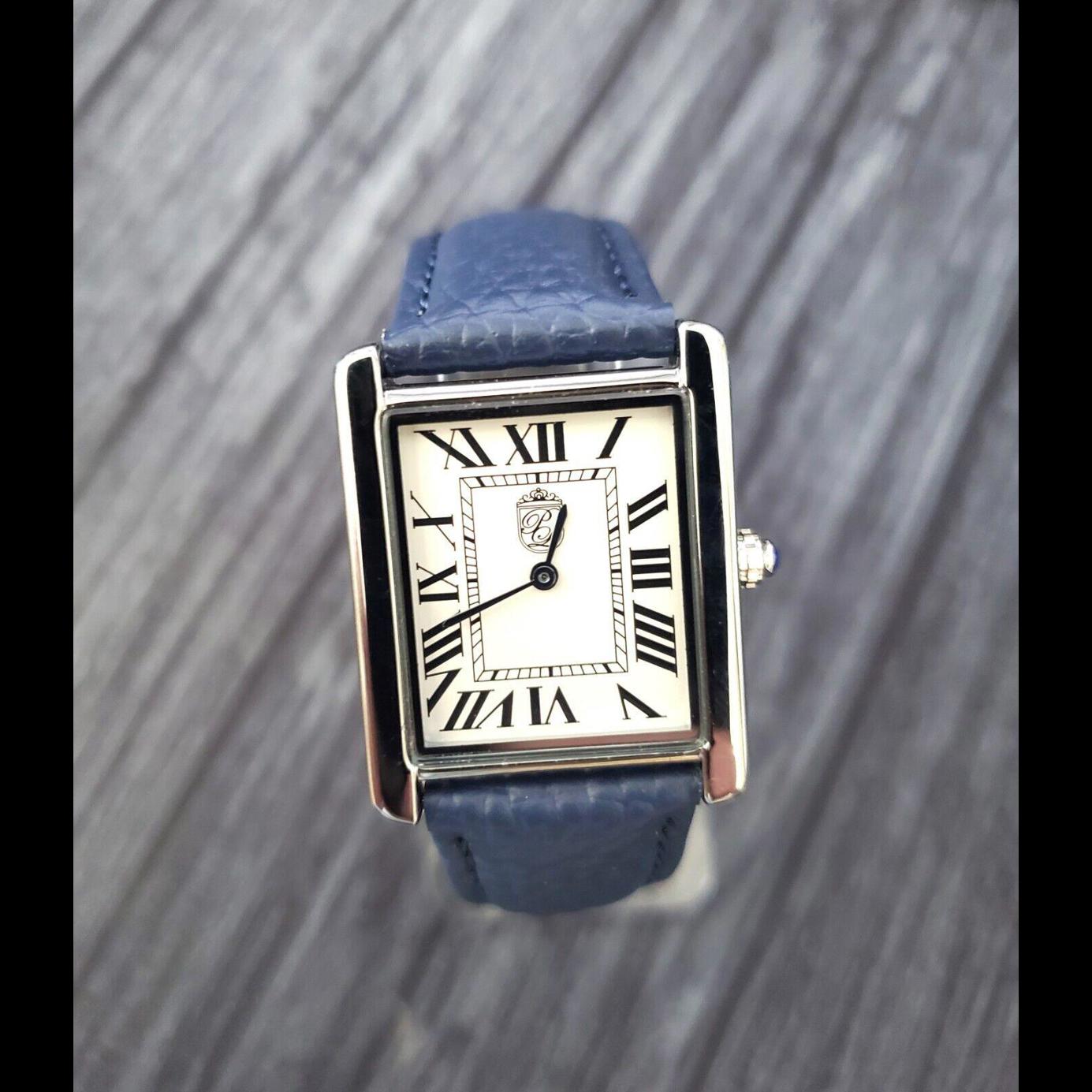 Pierre Lucerne 1888 Mens Watch Tank White Enamel Dial